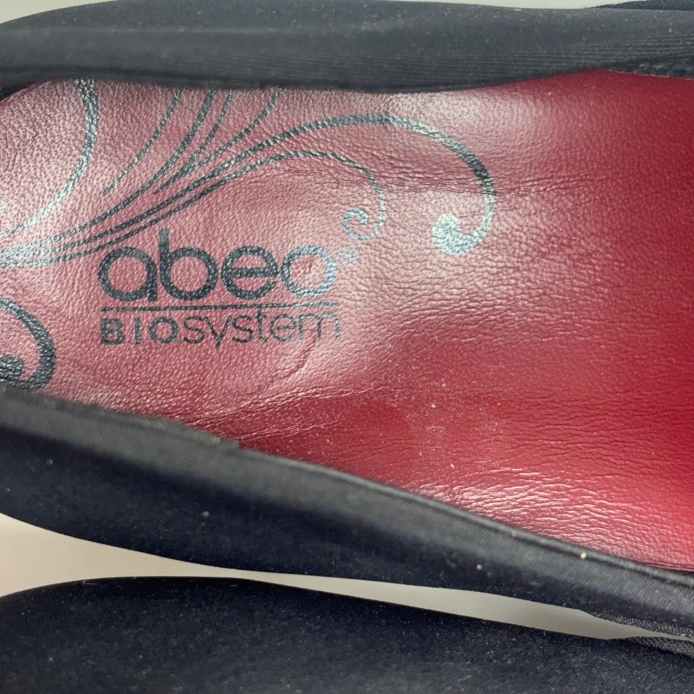 Abeo Viera AV52316 Black Textile Block Heel Pumps Womens 9N B.I.O.system Narrow